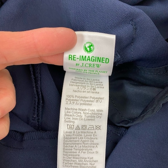 J.Crew Jamie Pant Women's Size 12 Navy Blue Elastic Waist Back Pockets Straight - Picture 8 of 12